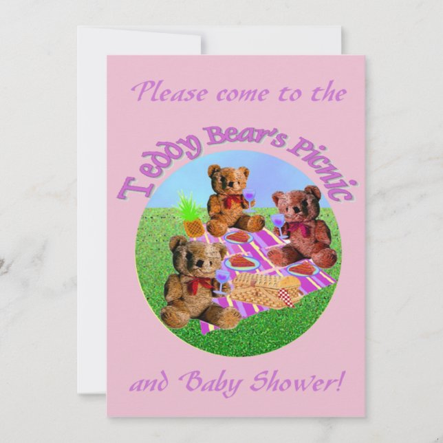 Teddy Bears Picnic Invitation template (Front)