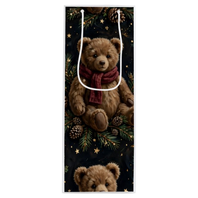 Teddy Bears & Pinecones Wine Gift Bag (Front)