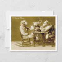 Teddy Bears Playing Poker Vintage