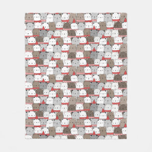 Teddy Bears Polar Bears Wearing Scarves Fleece Blanket