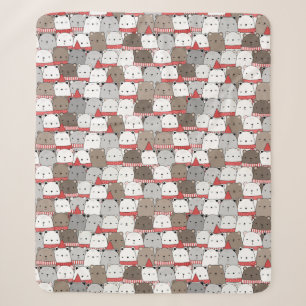 Teddy Bears Polar Bears Wearing Scarves Sherpa Blanket