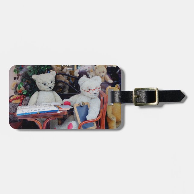 Teddy Bears Reading Lessons Luggage Tag (Front Horizontal)