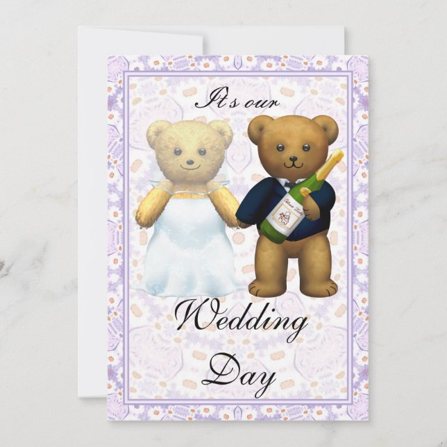 ,Teddy Bears tall Wedding Invite - Invitation (Front)