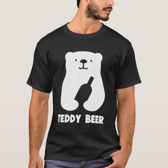 Teddy Beer - Funny Beer Bear T-Shirt (Front)