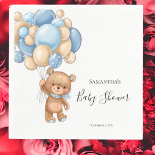 Teddy Boy Baby Shower -White Napkin