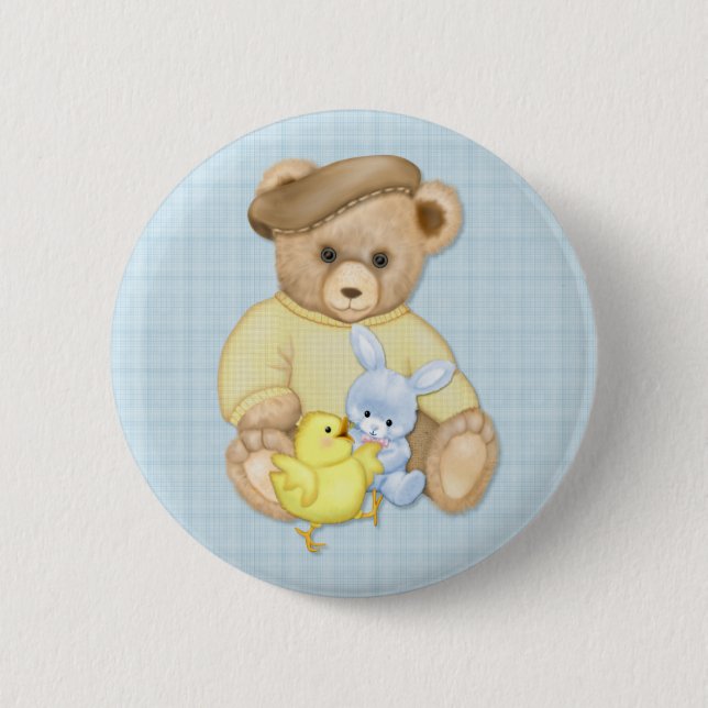 Teddy Boy Easter 6 Cm Round Badge (Front)
