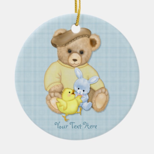 Teddy Boy Easter Ceramic Tree Decoration (Front)