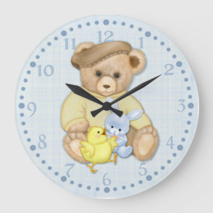 Teddy Boy Easter Large Clock