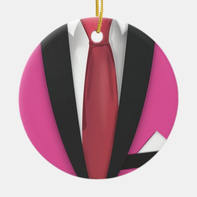 Teddy Boy Suit and Tie Ceramic Tree Decoration (Front)