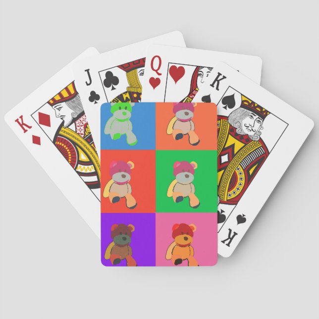 Teddy Colorful Art  Playing Cards (Back)