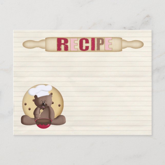 teddy cookie recipe card (Front)
