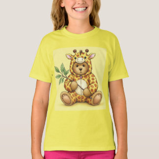 Teddy - Giraffe with Green Twig by Natasha Us T-Shirt