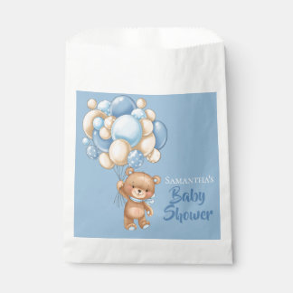 Teddy Girl baby shower -Blue Favour Bags