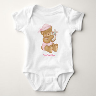 Teddy Girl Easter Baby Bodysuit