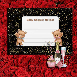 Teddy Gold Baby Reveal Invitation Envelope