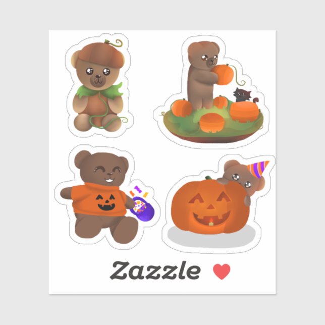 Teddy Halloween Collection - Sticker Pack (Sheet)