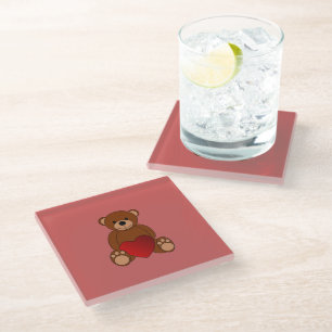 Teddy Love Glass Coaster