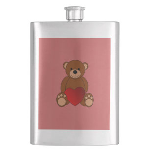 Teddy Love Hip Flask