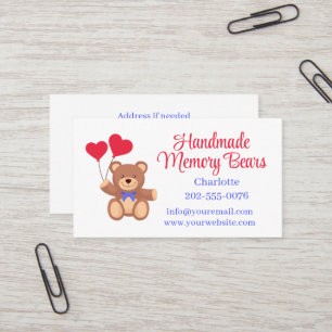 Teddy Memory Bear with QR Codes Business Card