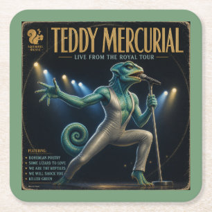 Teddy Mercurial; a Parody Square Paper Coaster