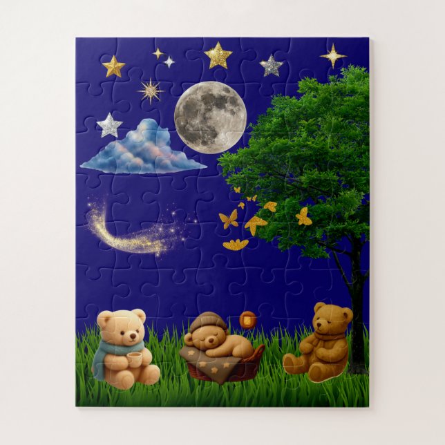 Teddy Night Park Aesthetic Jigsaw Puzzle (Vertical)
