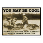 Teddy on a Moose Funny Poster