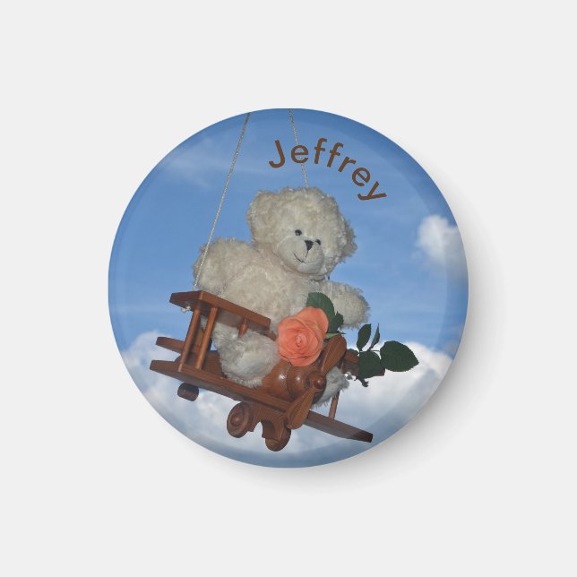 Teddy on journeys magnet (Front)