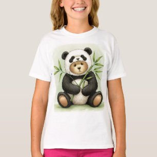  Teddy - Panda with Bamboo by Natasha Us   T-Shirt