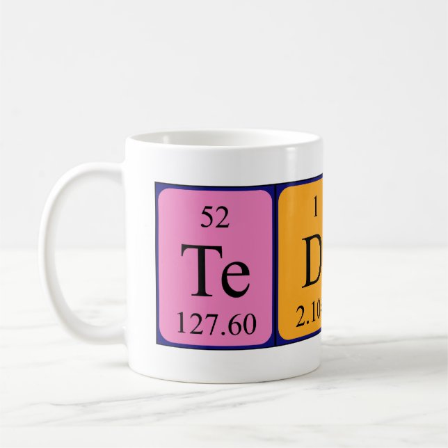Teddy periodic table name mug (Left)