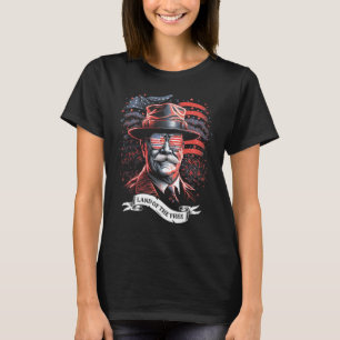Teddy Roosevelt 4th of July American Flag Patrioti T-Shirt
