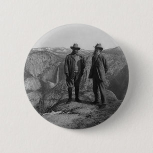 Teddy Roosevelt and John Muir  in Yosemite 6 Cm Round Badge