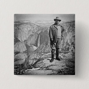 Teddy Roosevelt Glacier Point Yosemite Valley CA 15 Cm Square Badge