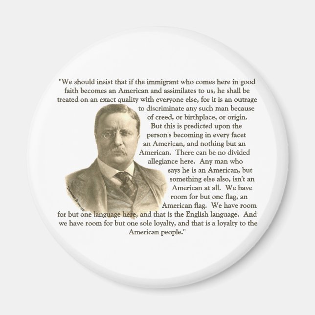 Teddy Roosevelt Quote Magnet (Front)