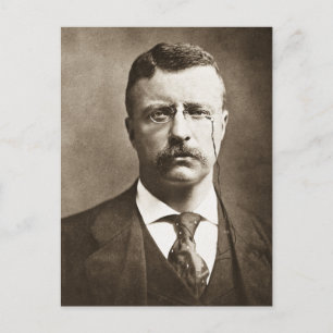 Teddy Roosevelt Vintage Glass Magic Lantern Slide Postcard