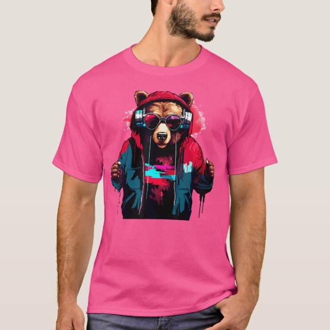 Teddy Techno Bear Music T-Shirt (Front)