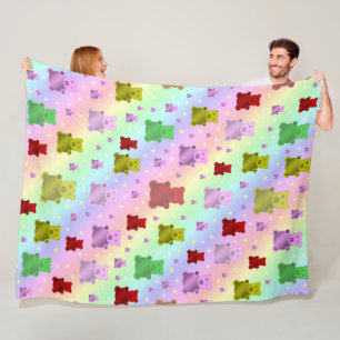 teddy,teddy bear, pastel, child + pattern, baby, r fleece blanket