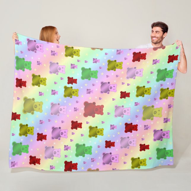 teddy,teddy bear, pastel, child + pattern, baby, r fleece blanket (In Situ)