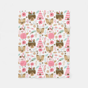 Teddy Teepee Fleece Blanket