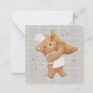 Teddy the Baker with Croissant Card