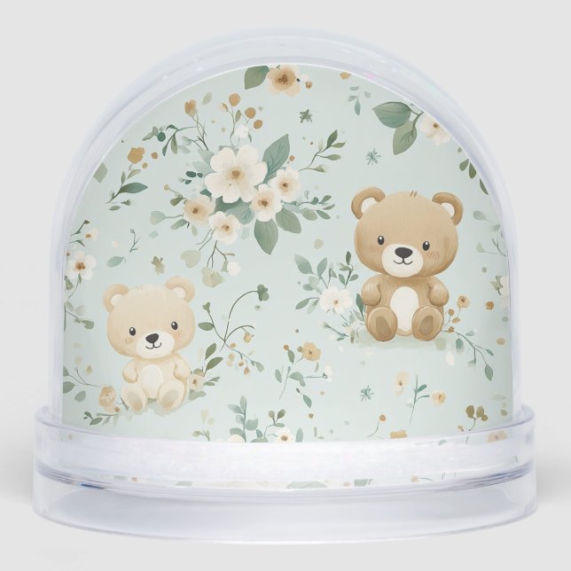 Teddy Twins in Bloom Snowglobe (Front)