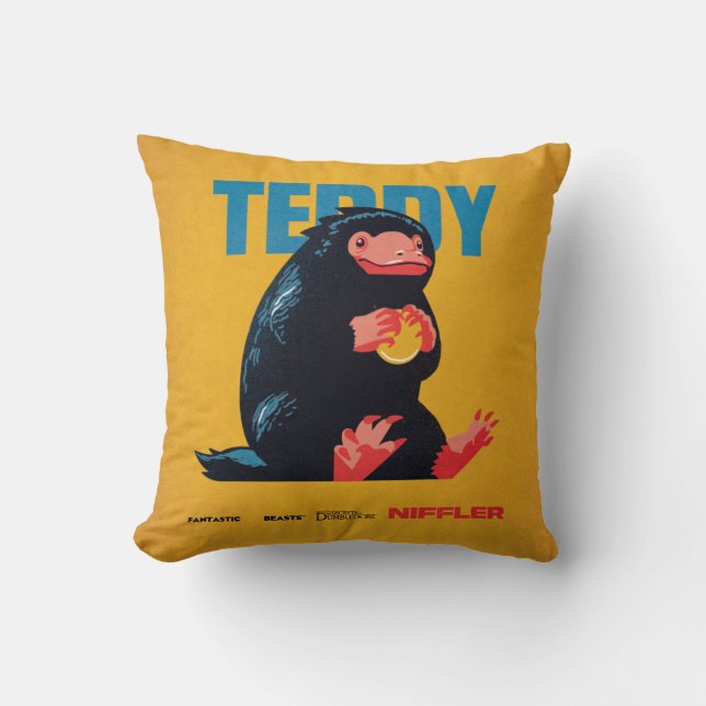 Teddy Vintage Graphic Cushion (Front)