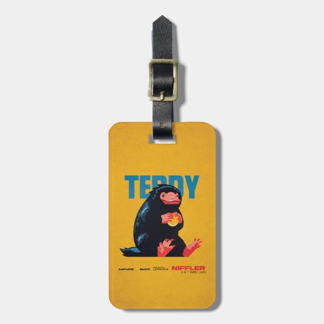 Teddy Vintage Graphic Luggage Tag (Front Vertical)
