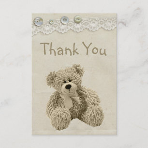 Teddy Vintage Lace Print Thank You