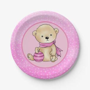 Teddy with ball paper plate