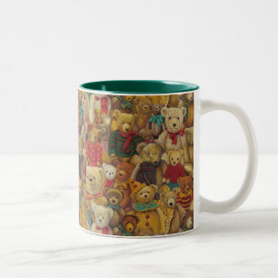 teddybear christmas Two-Tone coffee mug