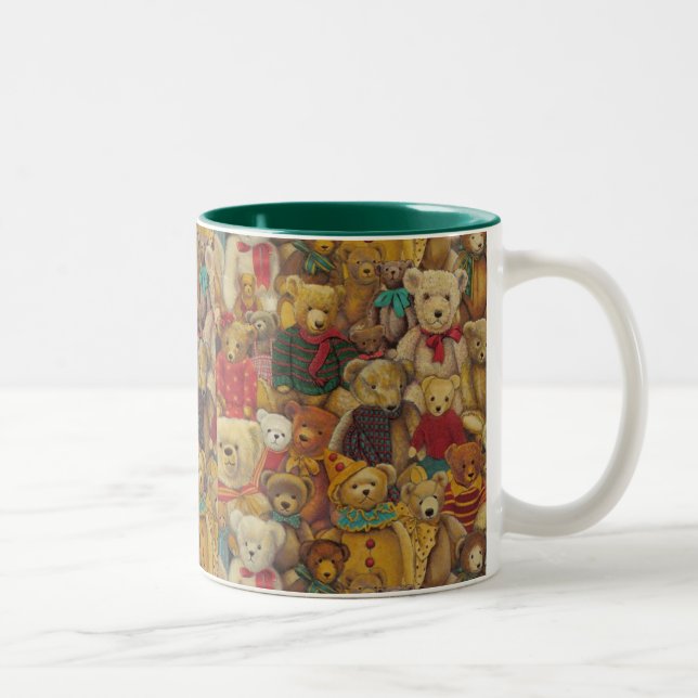 teddybear christmas Two-Tone coffee mug (Right)