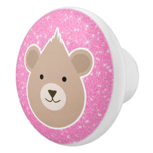 Teddybear Glitter Ceramic Knob