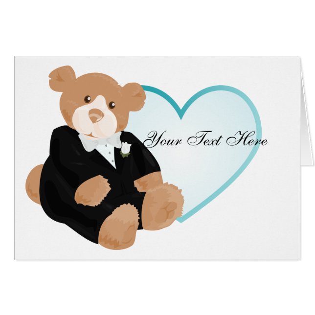 Teddybear Groom Card (Front Horizontal)