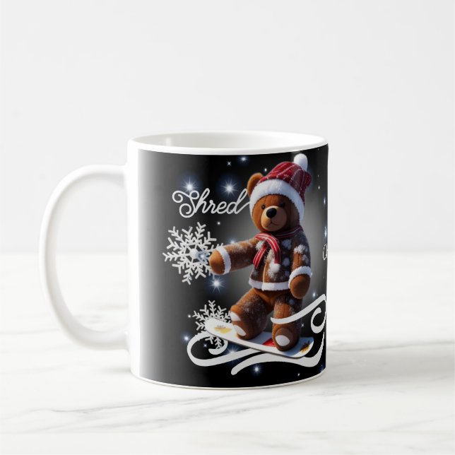 TeddyBear Snowboard/Shred/Mug Coffee Mug (Left)