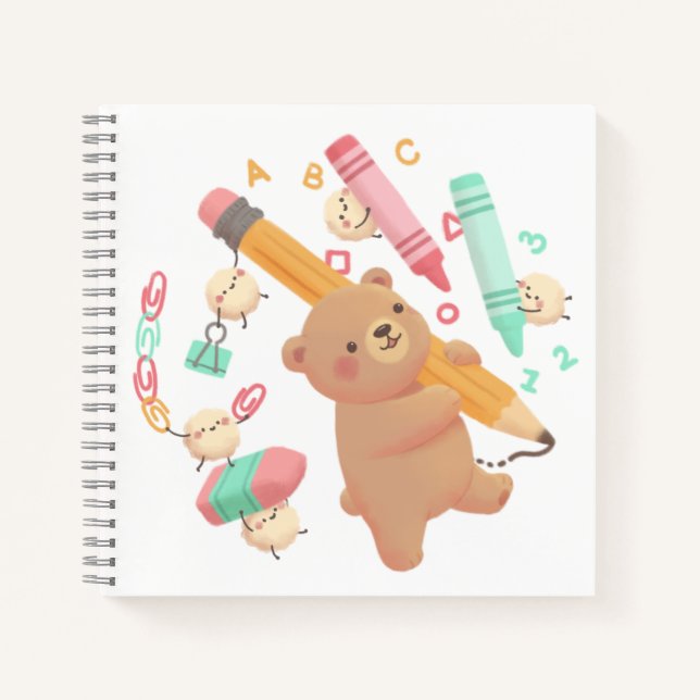 Teddy's Back to School Illustration Notebook (Front)